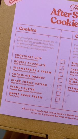 cookie options  at The After School Cookie Club in East London