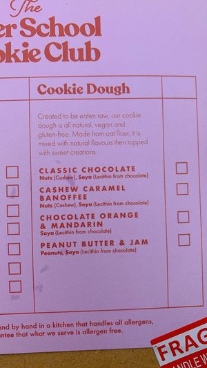 cookie dough  at The After School Cookie Club in East London