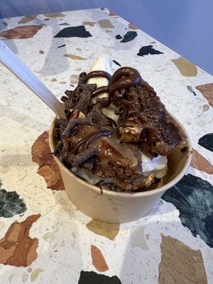 Choc peanut cookie with ice cream   at The After School Cookie Club in East London