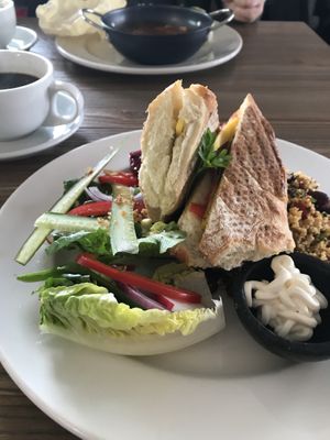 Vegan cheese and pesto panini  at The Green Shed in Haverfordwest
