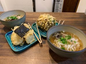 tempura set meals  at Menkui Kinya in Kyoto