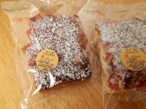 VEGAN jam and coconut cake at Page's Bakery in Tow Law