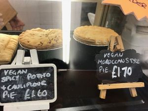 Vegan pies at Page's Bakery in Tow Law