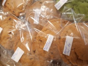 Vegan biscoff and choc cookies at Page's Bakery in Tow Law