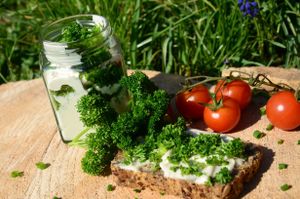 Crema-Petersilie die Frische der Kräuter verbindet sich mit der frische der Crema.......
 at Cashewrella in Gottingen