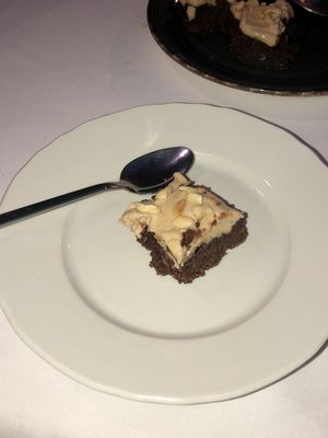 Vegan carob honey dessert  at Amaltheia in Katerini