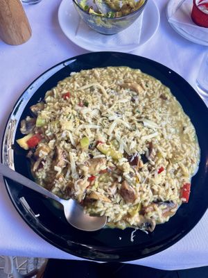 Vegetable, mushroom & safran risotto  at Amaltheia in Katerini