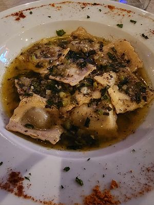 Ravioli Vegano con carne de soja y Trufa at La Strega in Panama City