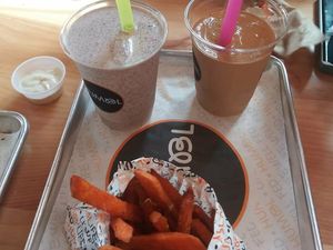 Oreo milkshake , coffee milkshake and sweet potato fries at HUMBL in Orlando