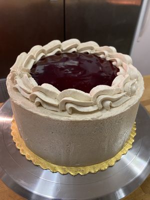Vegan Chicha Morada Cake with Caramelized Pineapple filling at The Black Dog in Snoqualmie