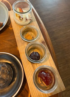 Spreads and yogurt that came with the platter  at Liebling Trier in Trier