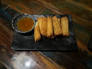 Vegan mini spring rolls .  at Ong Tao in Frankfurt