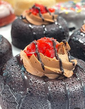 Super moist and flavorful. This vegan chocolate cupcake is pure pleasure. It’s a must have treat.  at Big Mike's in Fort Lauderdale