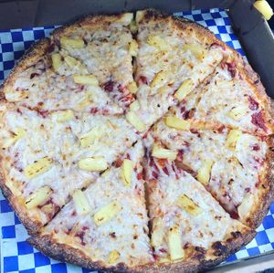 Pineapple Pizza with Vegan Cheese at Pizza Twist in Kent