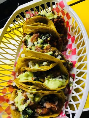 Just delicious, best vegan tacos ever! And pet friendly  at Tacos Ne in Merida