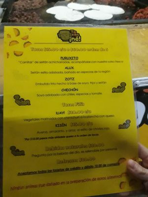 Menu from the Tacos Né! food truck. You got 5 good and well filled tacos (con copia) for 60 pesos! #tacos at Tacos Ne in Merida