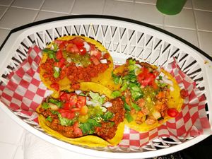 Vegan tacos (Alux, Arrachera, and Chechon)  at Tacos Ne in Merida