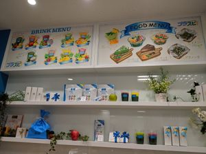 menu visual & other things for sale at Spirulina Blue Ueno in Tokyo