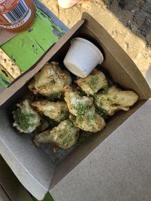 Cauliflower w matcha salt at Ramen Takara in Auckland