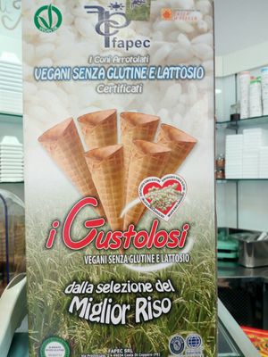 Vegan gluten free cones at Ambaradan in Casalecchio Di Reno