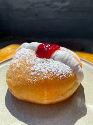 Cream & jam donut at FTP Vegan Eats in Rotorua
