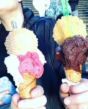 Fruit on one and Nutella/choco on the other    at Panna e Liquirizia in Rome