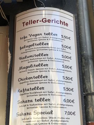 Menu  at Sahara Imbiss - Schöneberg in Berlin