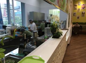 open kitchen  at Ariya Organic Cafe in Bangkok