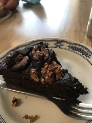 Chocolate and walnuts cake, vegan at Red Velvet in Padua