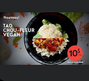 Vegan Chou-fleur Général Tao at Thaizone in Edmundston