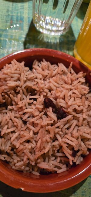 Peas and rice at Turtle Bay in Cardiff