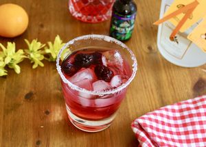 Blackberry margarita with lavender infused tequila and cranberry juice at Lyn-Genet's Kitchen in New York City