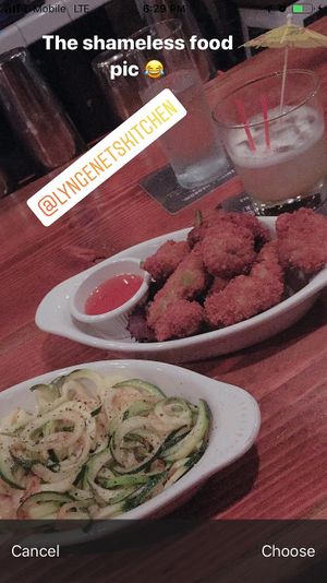 Zucchini noodles and avocado fries  at Lyn-Genet's Kitchen in New York City