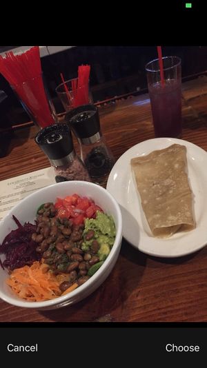 Vegan burrito bowl with a virgin Lavender chill out at Lyn-Genet's Kitchen in New York City