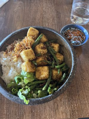 Tofu lemongrass rice plate  at Do Chay - Knight District in Vancouver