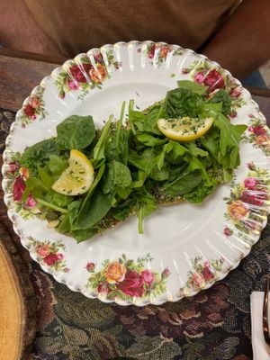 Avo toast with greens  at The Modern Rose in Deerfield Beach