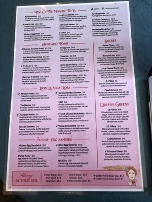 New menu as of Jan 2024  at The Modern Rose in Deerfield Beach