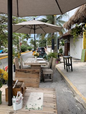 Lovely little patio at Las Robles in Puerto Morelos