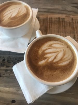 Oat milk cappuccinos at Common Grounds Coffee Bar in Lake Worth