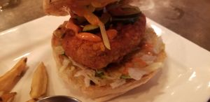 Hot Socia'ville Chick'n Burger- more spice than expected! at Sociable Kitchen in Brantford