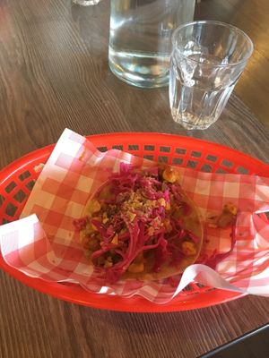 Vegan Mexican bean-blend taco  at Arriba Cantina in Traralgon