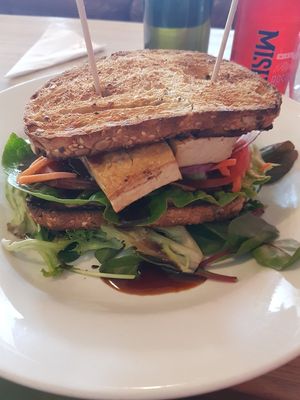 Satay tofu burger at Kafe Kaos in Lorne