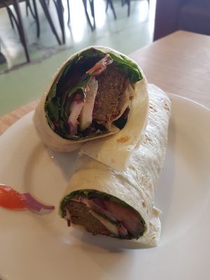 Falafel wrap at Kafe Kaos in Lorne