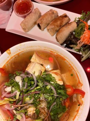 Tom yum and crispy spring noodles (veg and GF)  at Luc Lac Vietnamese Kitchen in Portland