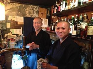 The owner (On the left) wanted to bring the temple to the people, who happened to now days be in bars. 
 at Vowz Bar in Tokyo