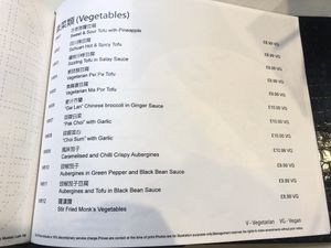 Menu 6 (Oct 2019) at Wing Wah in Birmingham