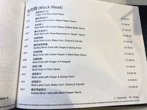 Menu 4 (Oct 2019) at Wing Wah in Birmingham