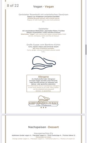 Menu on October 24, 2024  at Schiffergesellschaft in Luebeck