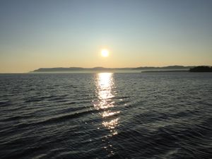 From the end of the same dock looking in the other direction. What a view! at Bistro Pointe Taylor in New Richmond