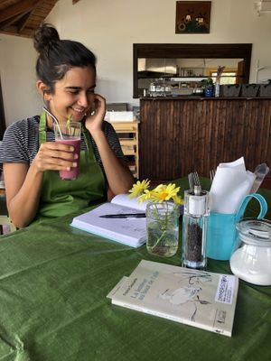 Keshani planning thé menu. at Bistro Pointe Taylor in New Richmond